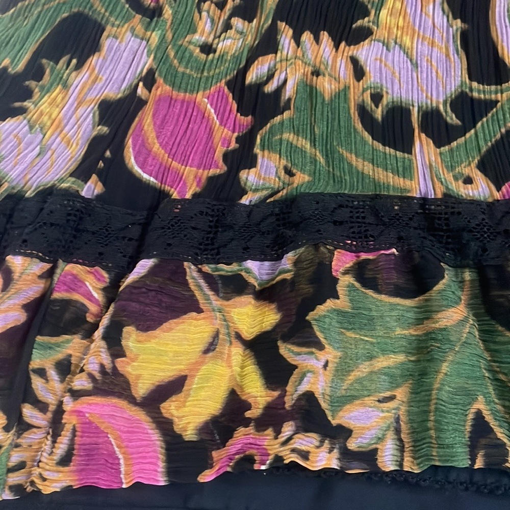 Anthropologie Genevieve Lace Mini Dress black long sleeve floral gauze S SP - Picture 10 of 11